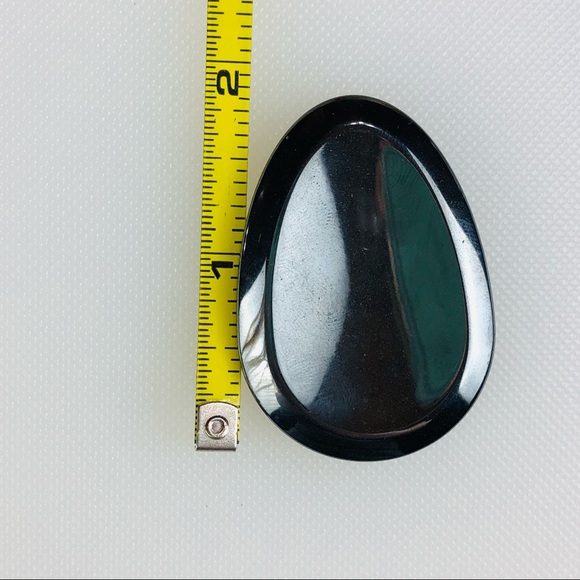 Obsidian worry stone thumb stone palm stone oval rock healing crystal gift - Picture 3 of 4